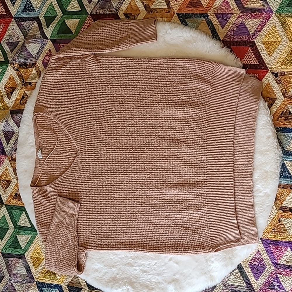 Intimately Free People Chunky Knit Oversized Tan Casual Cozy Sweater X-Small